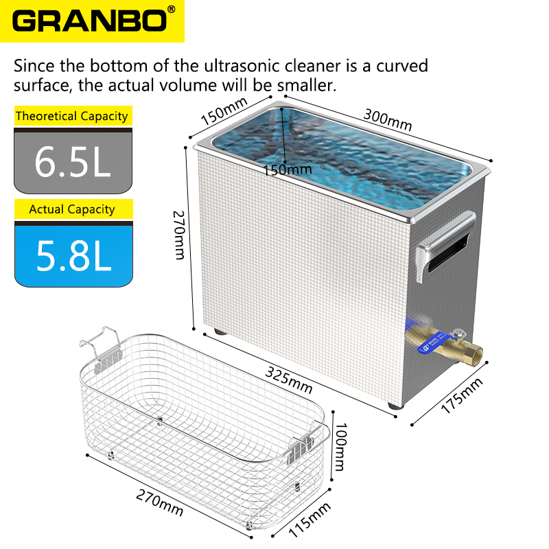 Granbo 6L 180W 40KHz Ultrasoni - đánh giá và giá Ultrasonic Cleaner Lab